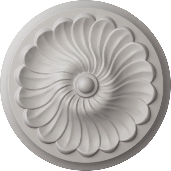 Ekena Millwork Flower Spiral Ceiling Medallion (Fits Canopies up to 2"), 12 1/4"OD x 2 1/4"P, Ultra Pure White CM12FLUWF - main